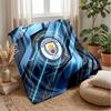 Manchester City Theme Blanket Soft Flannel Blanket Plush Throw Blanket Cozy Sofa Bed Blanket for Home Decor