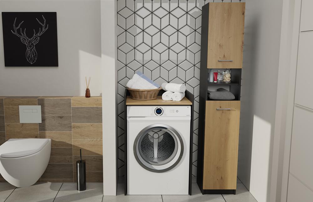 Pola Np Washing Machine Cabinet - Anthracite/Artisan Oak