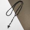 Multipurpose Hand Knotted Crossing Rosary Necklace Sturdy Cotton Thread Jewelry Accessory for Mindfulness Stylish Outfits