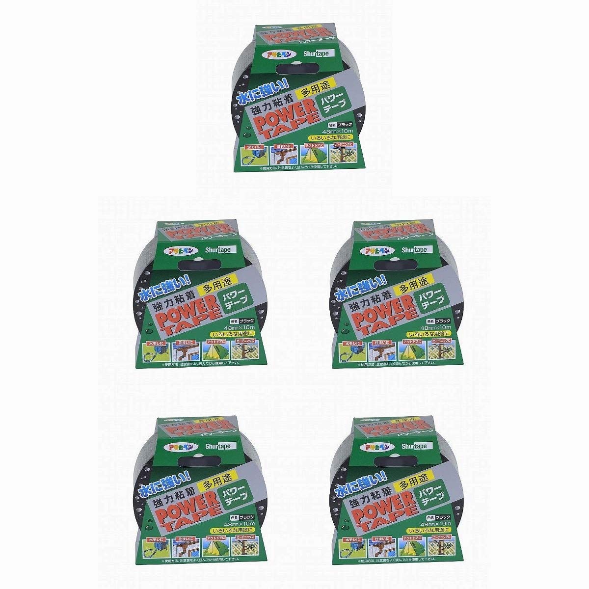 

Asahipen Power 48мм x 10м от (Оптовая закупка) Лента, Черная, (Пакет 5) чёрный