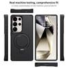 For Samsung Galaxy S25 Ultra Phone Case with Magnetic Kickstand TPU + PC Carbon Fiber Back Cover