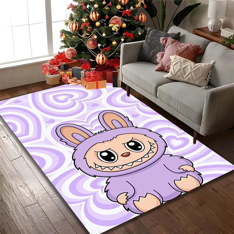 LABUBU Carpet, Non-slip Office Chair Rug, Digital Print Home Area Rug, Unique Festival Decorations