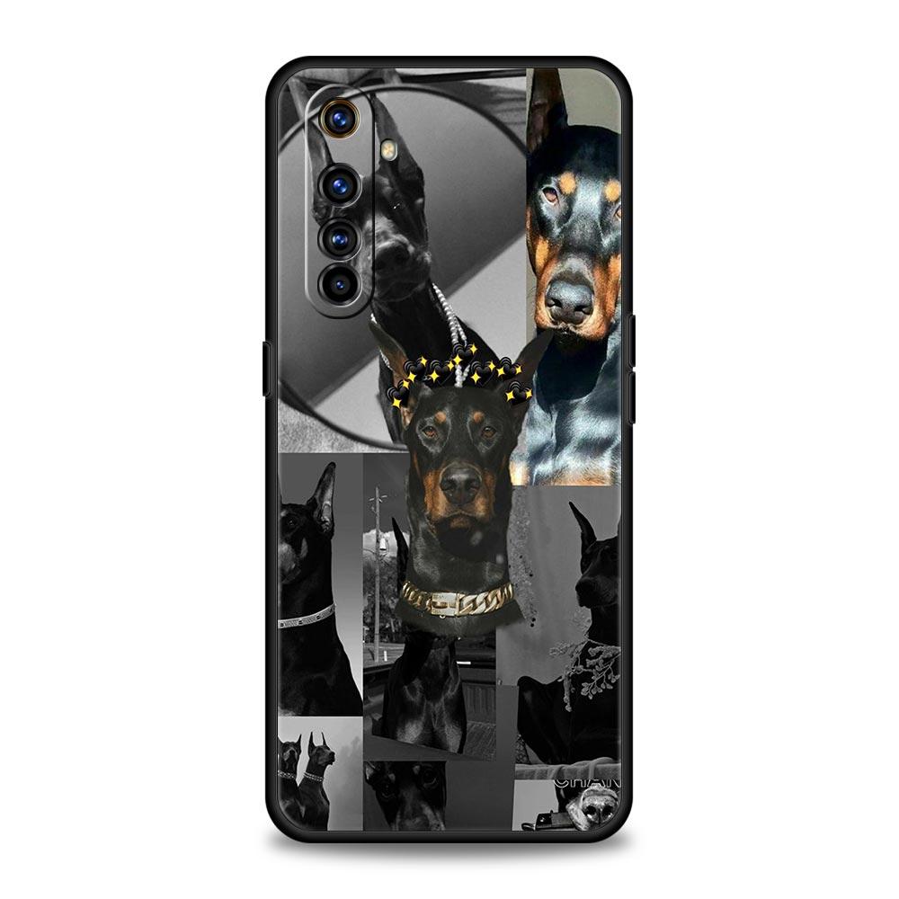 Doberman Dog Case For Realme C67 C63 C55 C53 C35 C25 C21 GT 2 3 5 6 10 11 12 13 Pro Plus 5G Soft TPU Phone Cover Fundas Capa Bag