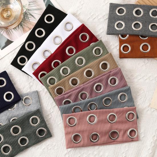 Fascia per Capelli da Donna Colore Puro Decorazioni con Fori Metallici Larga Fascia per Capelli Fascia per la Testa Casual da Palestra Accessorio per Capelli Elastico