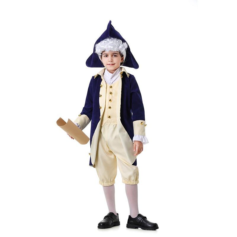 Gentleman Royal Halloween Cosplay Costume Set Adults Kids Hat Pants Fake Collar Vest Jacket