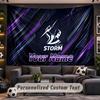 Wall Hanging Tapestry Custom NameMelbourne Storm Pattern Personalized Printed Fabric Wall Decor