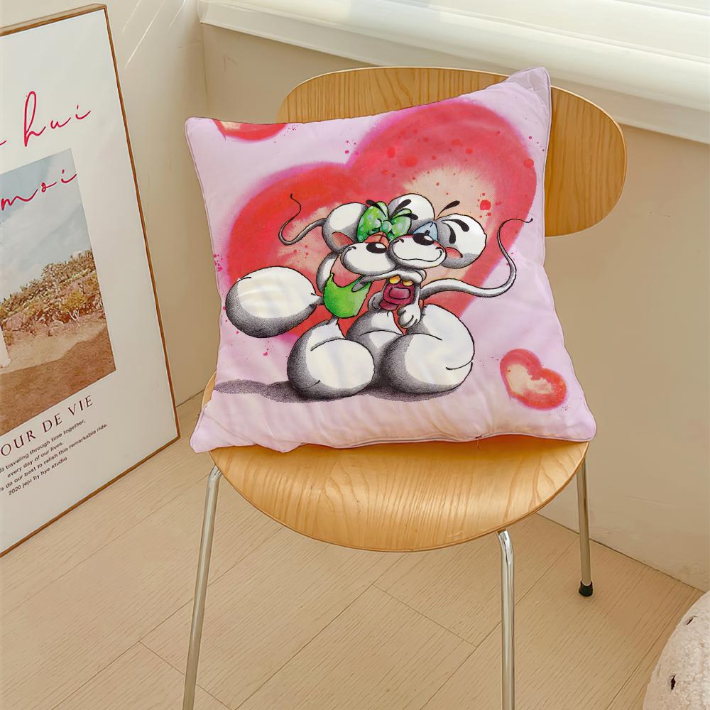 Kissenbezug mit Cartoon-Ratte, D-Diddl-Bezug, Dekoration für Zimmer, Zuhause, Sofa, Wohnzimmer, Büro, Auto, nordische Schlichtheit