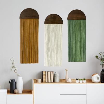 Boho Quaste Wandteppich Wandbehang Schnur Wandteppich Handgemacht Baumwollseil Quaste Wandteppich für Wohnzimmer