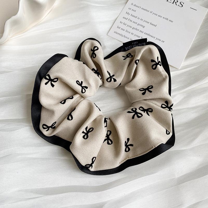 

Винтажное тканевое кольцо для волос с бантом - высокая эластичная резинка для хвоста для женщин