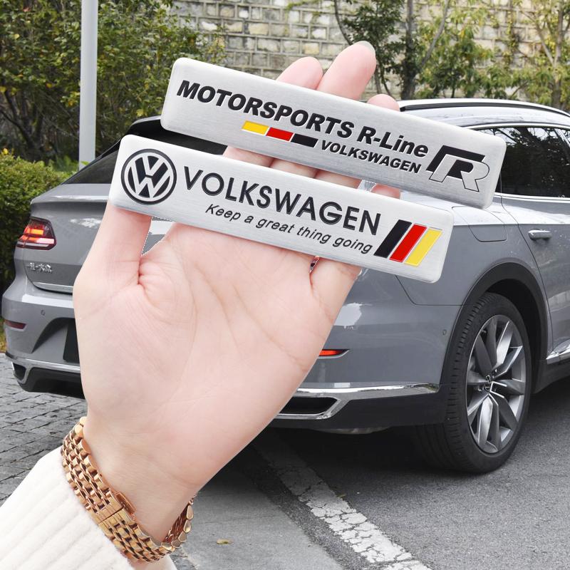 For VW Volkswagen Jetta MK5 Golf 1Pcs Car Styling Aluminum Alloy Badge Sticker For Volkswagen GTI R-Line R Polo Golf Passat Scir