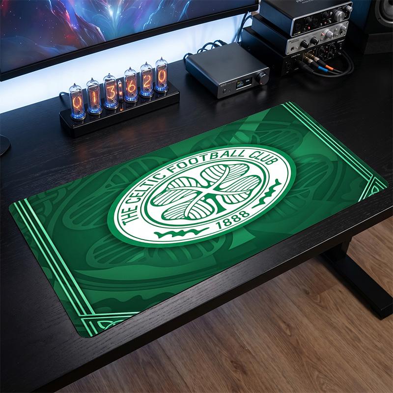 Celtic FC Theme Pattern Mouse Pad, Soccer Logo Design XXL Gaming Desk Mat Non-Slip Computer Mouse Pad