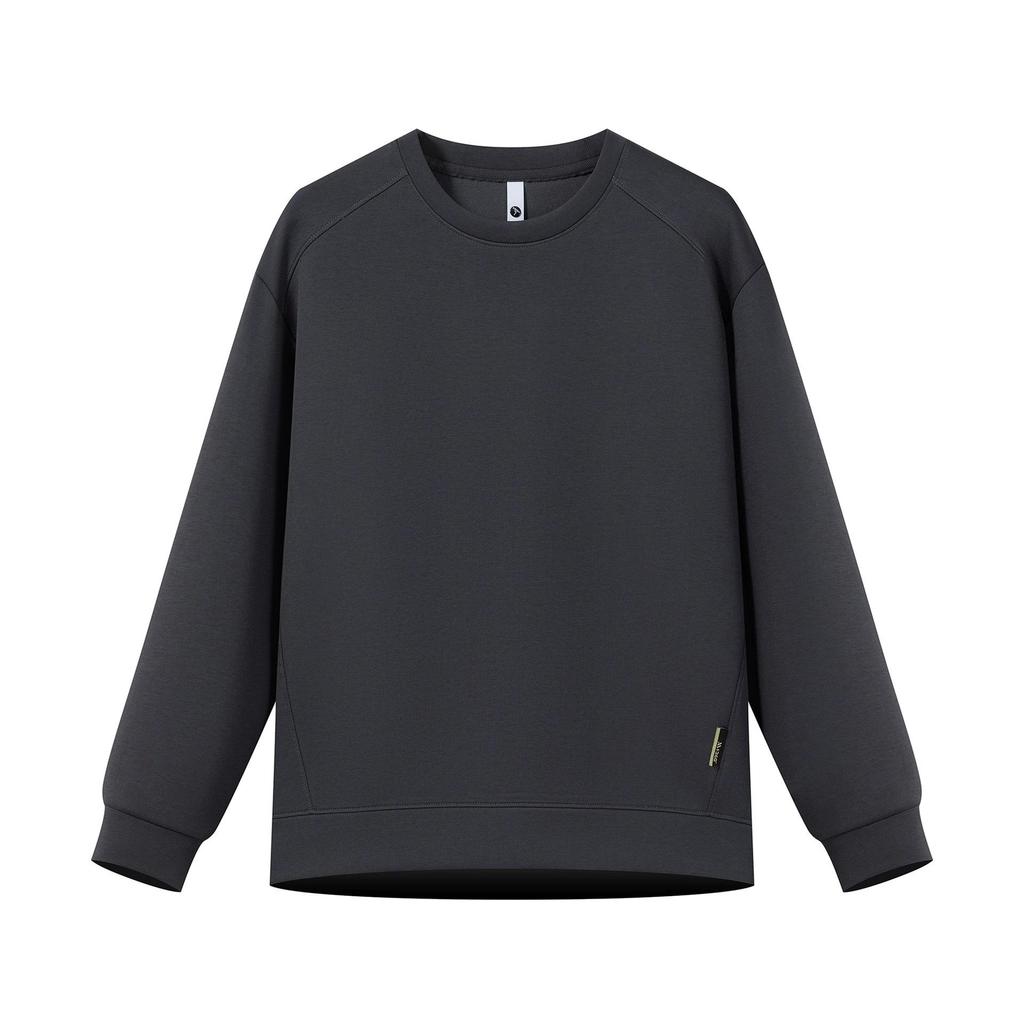 Men's Raglan Hoodie: Casual Round Neck, Long Sleeve, Plus Velvet, Thickened Base Layer for Spring, Autumn, and Winter.