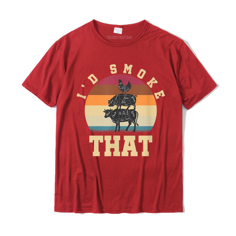 Id Smoke That Funny Smoked Pork Meat Lover BBQ Gift Barbecue TShirt Normal Tops Shirts Cotton Unisex T Shirts Normal Classic S