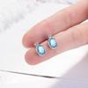 Oval 1.8 Carat Natural Sky Blue Topaz Birthstone Stud Earrings Genuine 925 Silver Fine Jewelry For Women Wedding Gift