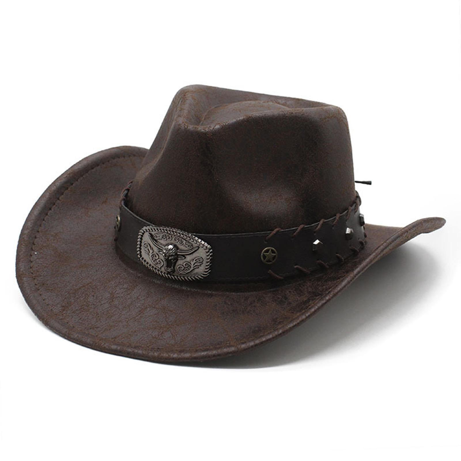 

Gentleman Rolled Brim Cowboy Hat for Festival Gathering Adult Outdoor Wear Resistant Cowboy Hat Banquet Photography Hat темно-синього кольору