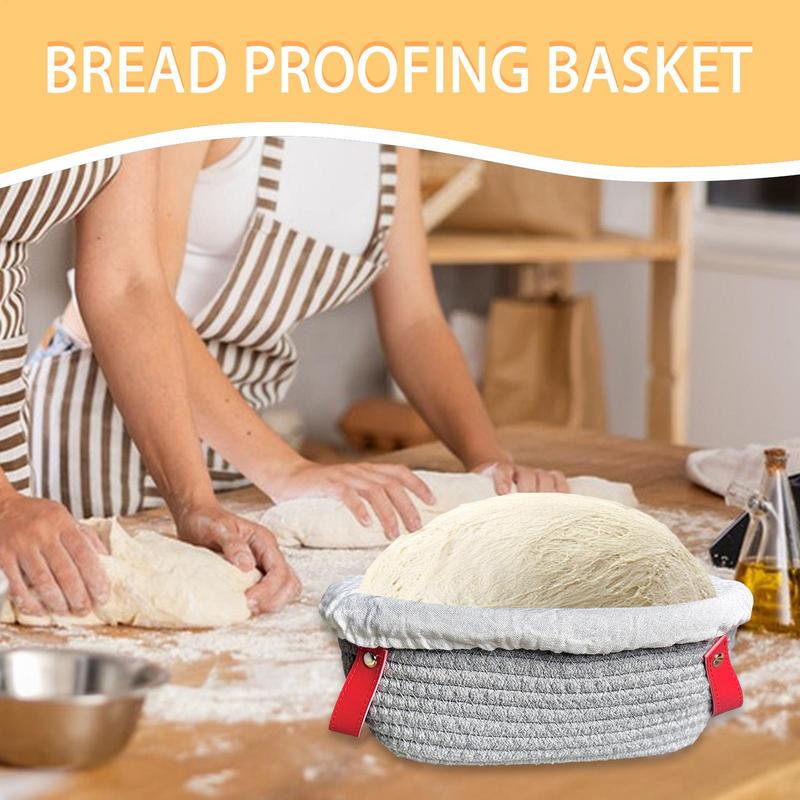Proofing Basket Bread Proofing Bowl With Liner Baking Supplies Container Cotton Rope Bowl For Kitchen Storage Display Table