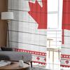 Autumn Maple Leaf Wood Plank Texture Tulle Curtains For Living Room Decoration Modern Chiffon Sheer Voile Kitchen Curtain
