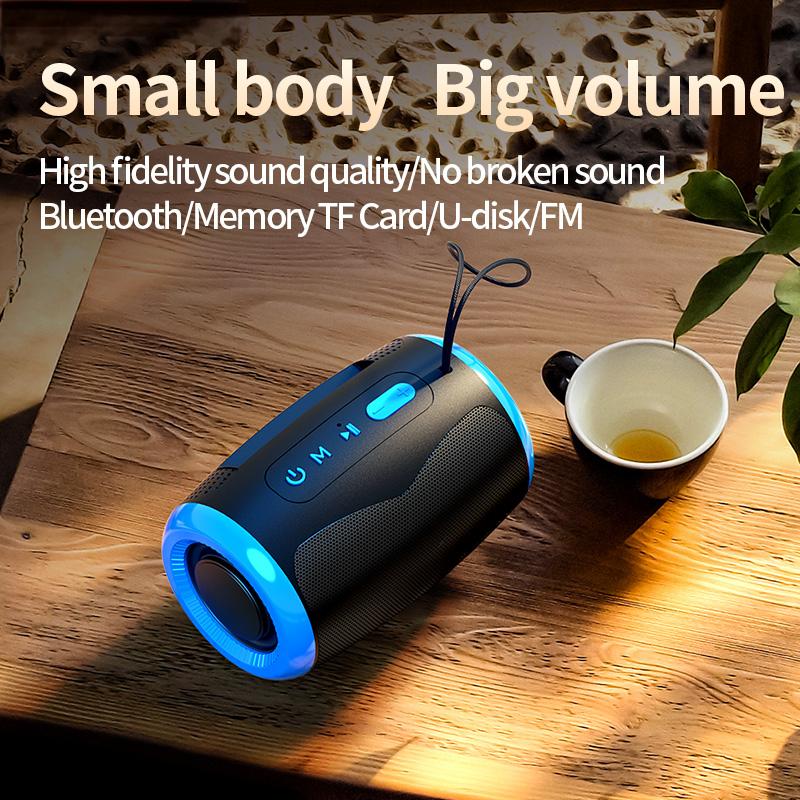 Přenosný reproduktor TSN-1 Bezdrátové Bluetooth reproduktory s 5,3 stereo FM/SD/USB Disk/Aux režimy Vodotěsné pro venkovní hifi zvuk