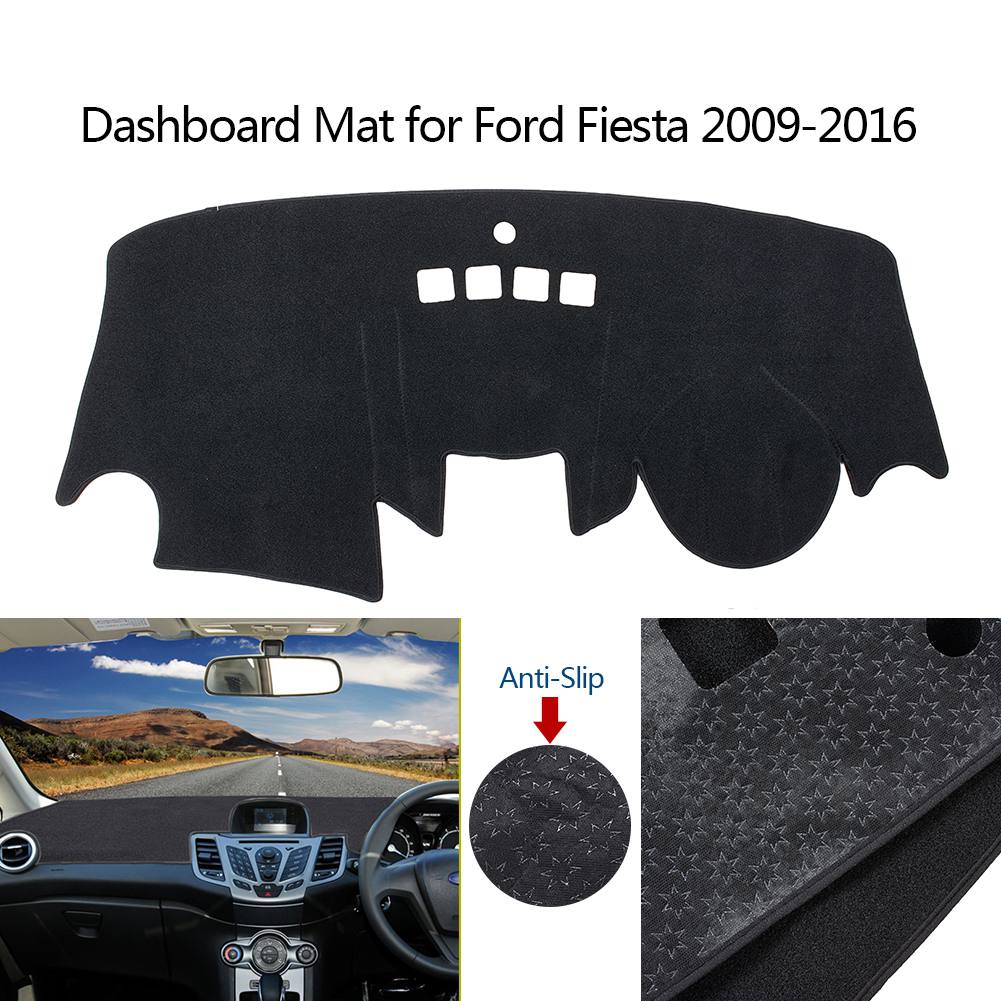 Instrumentbrädesmatta för Ford Fiesta 2009-2016 utan Head-up Display Halkfri Matta Instrumentbrädesskydd Instrumentbräda Solskydd Skydd