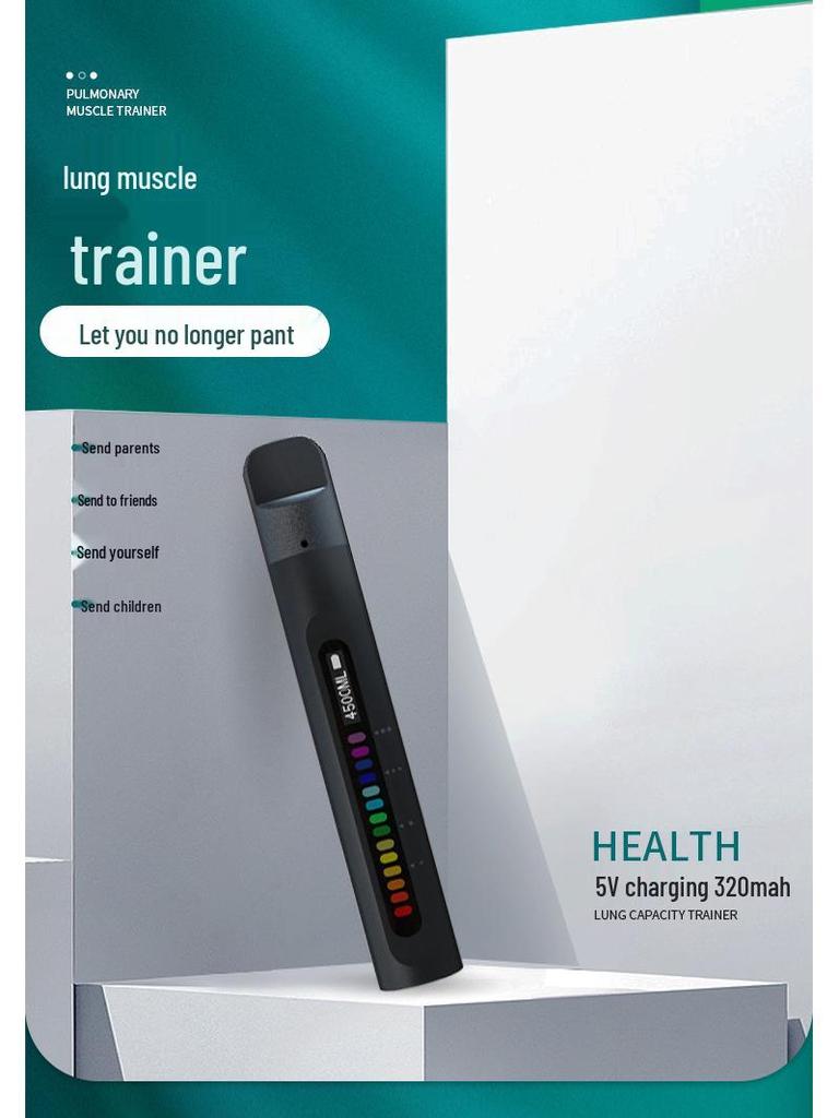 BreathThru Lung Trainer: Portable Breathing Exercise Device with Vital Capacity Meter