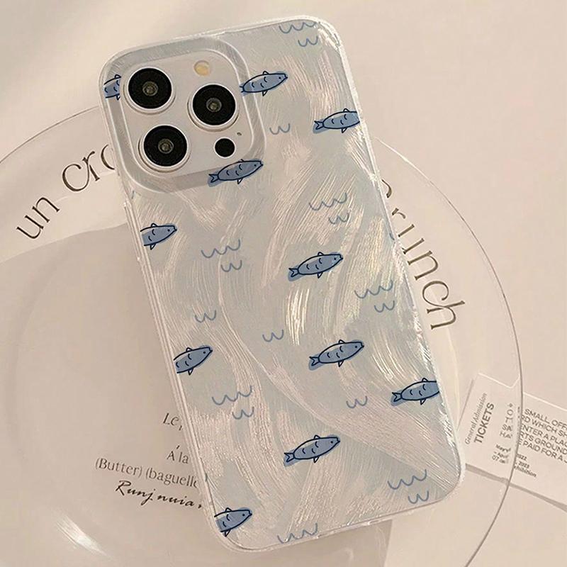 Minimalist Fish Pattern Phone Case For Samsung Galaxy A56 A55 A54 A53 A36 A26 A16 A15 5G S26 Ultra S25 FE S24 Plus S23 S22 Cover