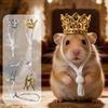 Retro Hamster Kroon Strass Tiara Hoofdband Kleine Huisdier Tiara met Verstelbare Band voor Hamsters Papegaaien Konijnen Feest Verjaardag Accessoire