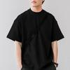 Summer Men T-shirt Round Neck Short Sleeve Solid Color Soft Breathable Thin Pullover Loose Casual Simple Style Couple Top