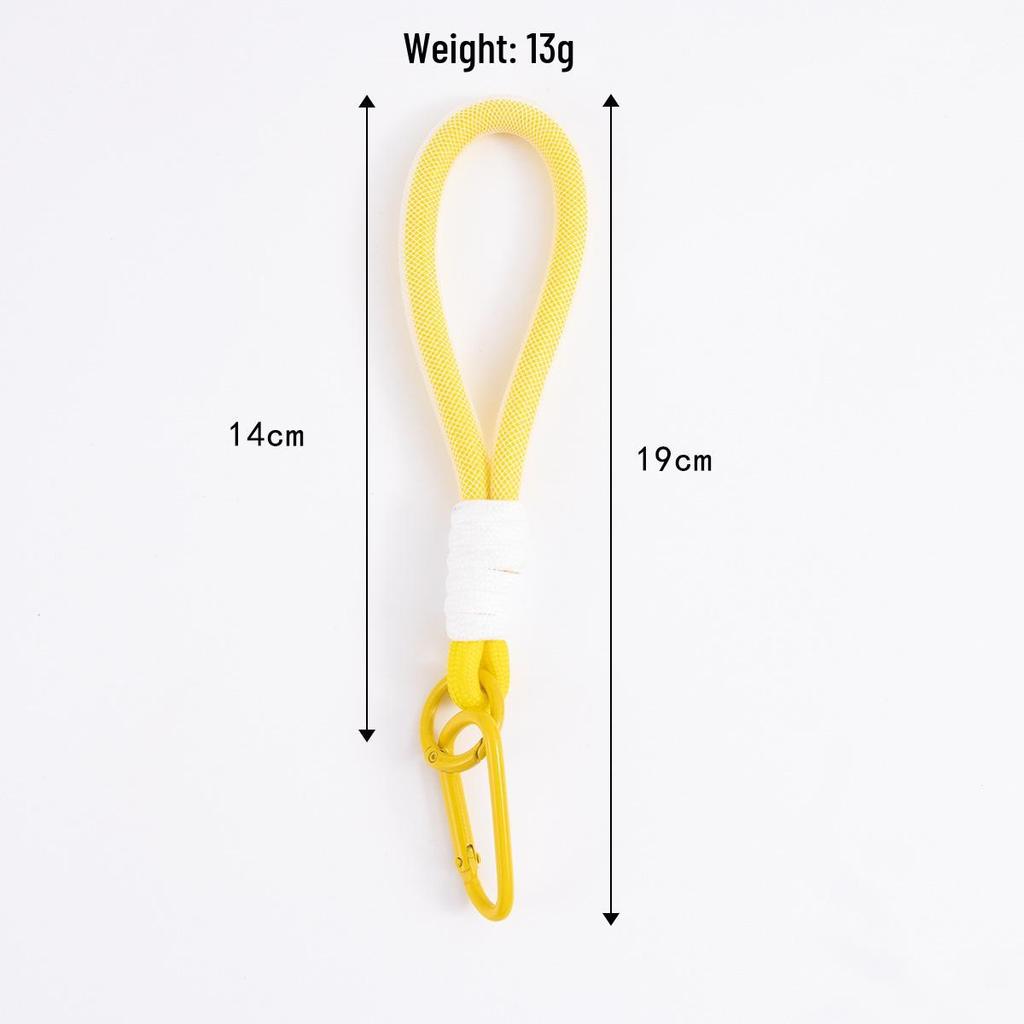 Colorful Mesh Short Lanyard with Braided Polyester Rope Keychain Pendant