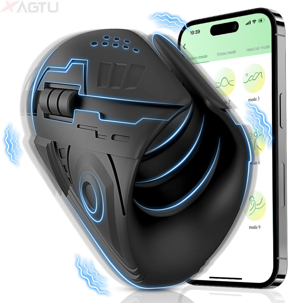 Penis Training Vibrator Tapping Stroker Stimulator Men's Masturbator Erotic Toys Glans Trainer Vibration Penis Extender Toys