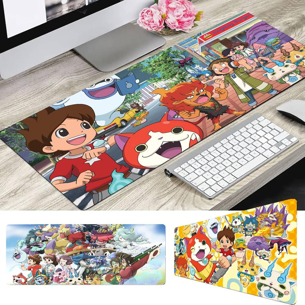 Anime Y-Yo-kai Watch Mousepad Non-slip Suitable For Office Computers Laptops E-sports Game Desk Mats XXL Keyboard