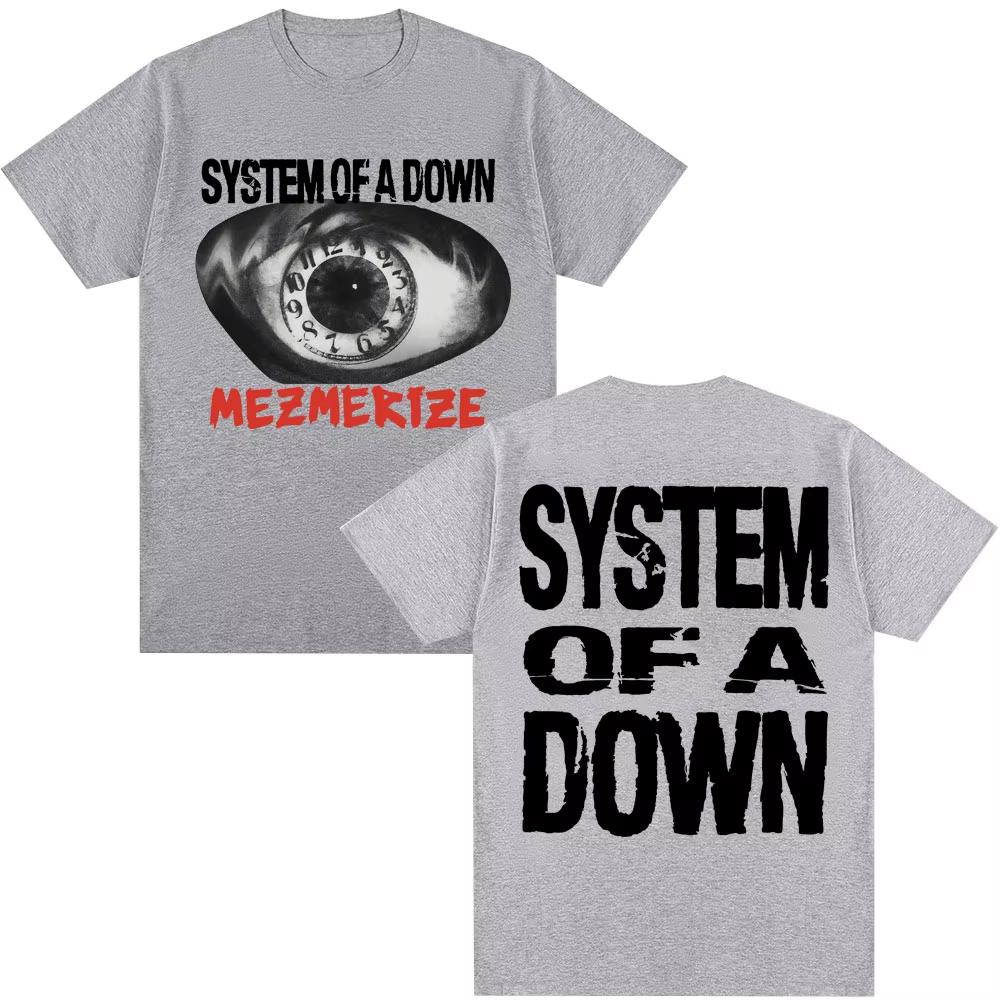 Rock Band System of A Down Mezmerize Music Album Tshirts Men Women Hip Hop Gothic Vintage T Shirts Oversized Cotton Casual Tees
