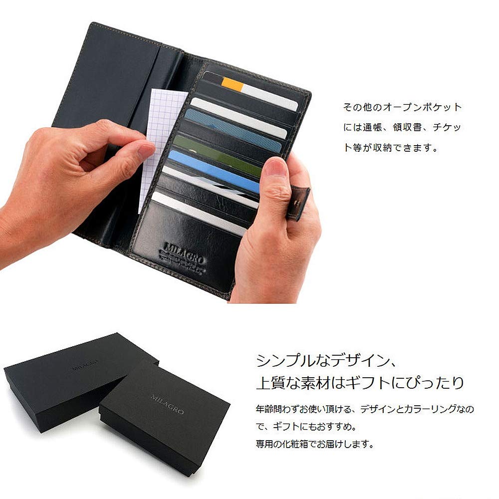 Milagro Tamponato Leather Card Case CAS2163 (Navy)