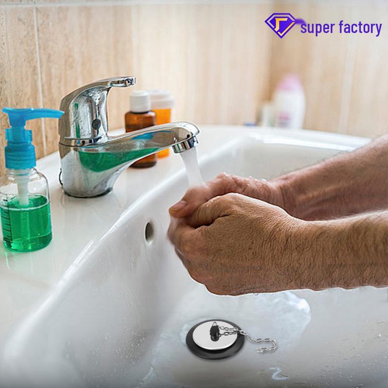 Geruchsdichter Badewannen- und Waschbeckenstöpsel - Korrosionsbeständig, Nicht verformbarer Abflussverschluss mit Kette