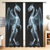 2pc Perspective Keel Skeleton Printed Curtains - Set of 2 Panels for Children's Home Decor in Living Room, Bedroom