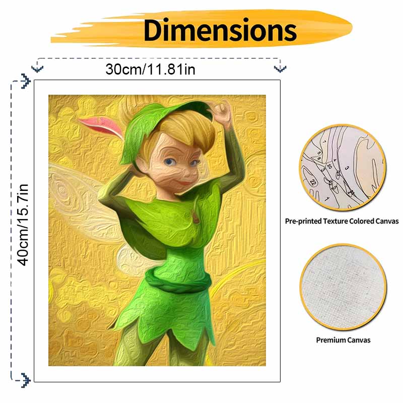 Disney Oil Painting Kit Painting Tinkerbell Art Home Bedroom Wall Decor Gift