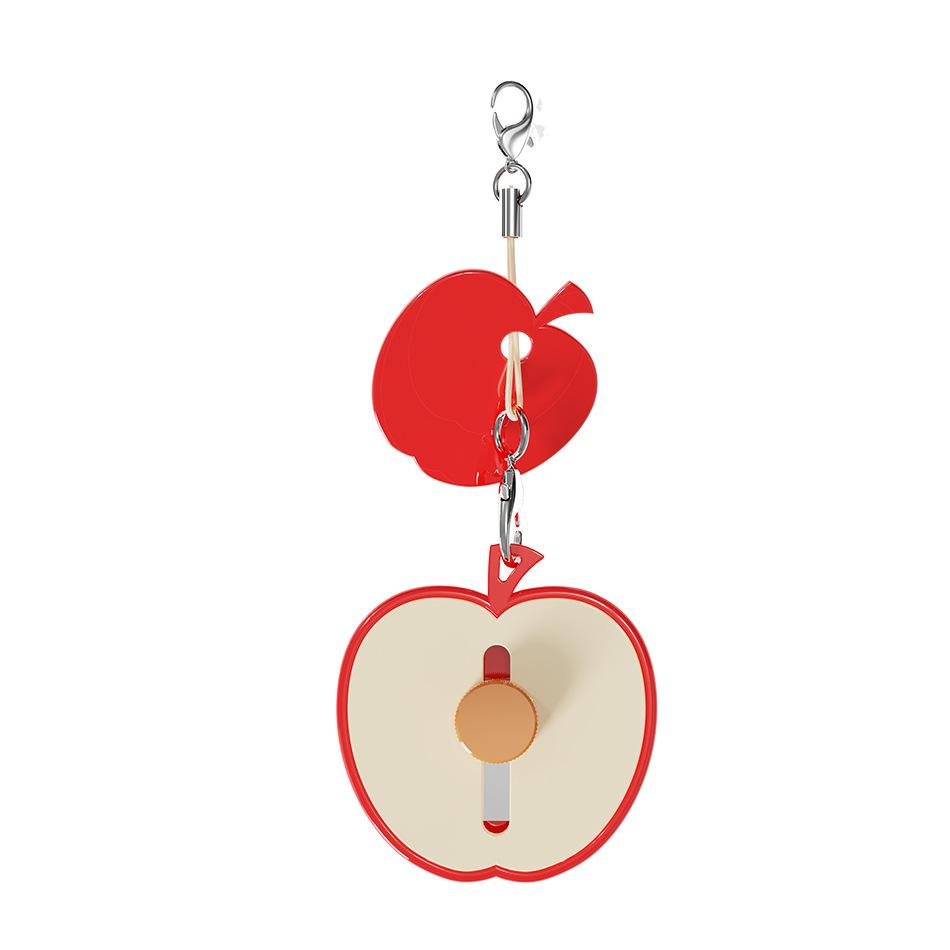 1 buc mini curățător portabil cu lamă retractabilă din oțel inoxidabil cu design drăguț cu măr pentru camping, exterior sau bucătărie