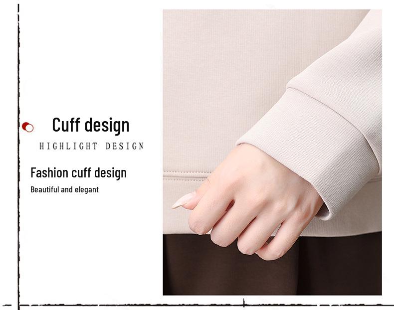 Autumn Women's Casual Sportswear Set: Wide-Leg Pants & Lapel Sweatshirt