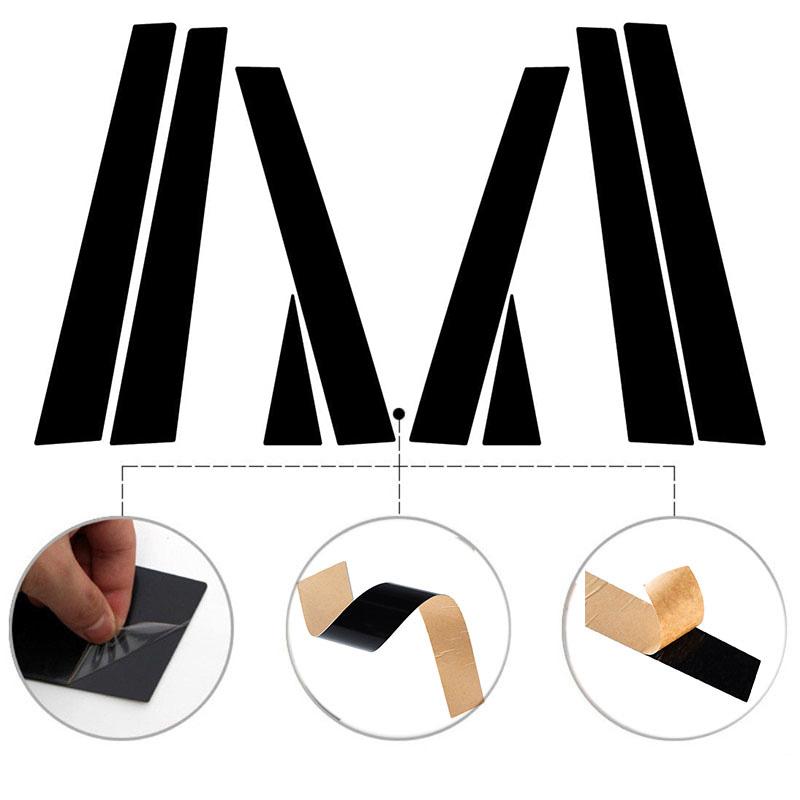 8pcs Black Door Trim Cover Stickers Pillar Posts for Subaru Forester 2009 2010 2011 2012 Car Window Decoration Auto Styling