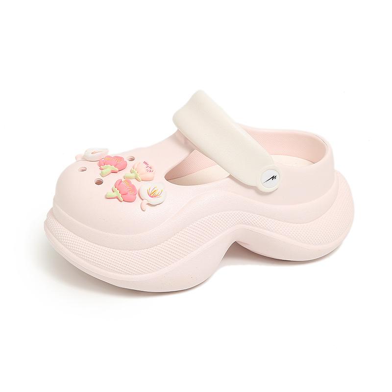 CH1610 cute thick-soled hole shoes for women's outer wear 2025 new beach non-slip bag head cool slippers for women's summer