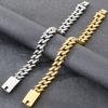 Polished 15mm Cuban Link Bracelet for Man Luxury Waterproof Gold Color Stainless Steel Men's Chain Bracelets Fashion Men Jewelry