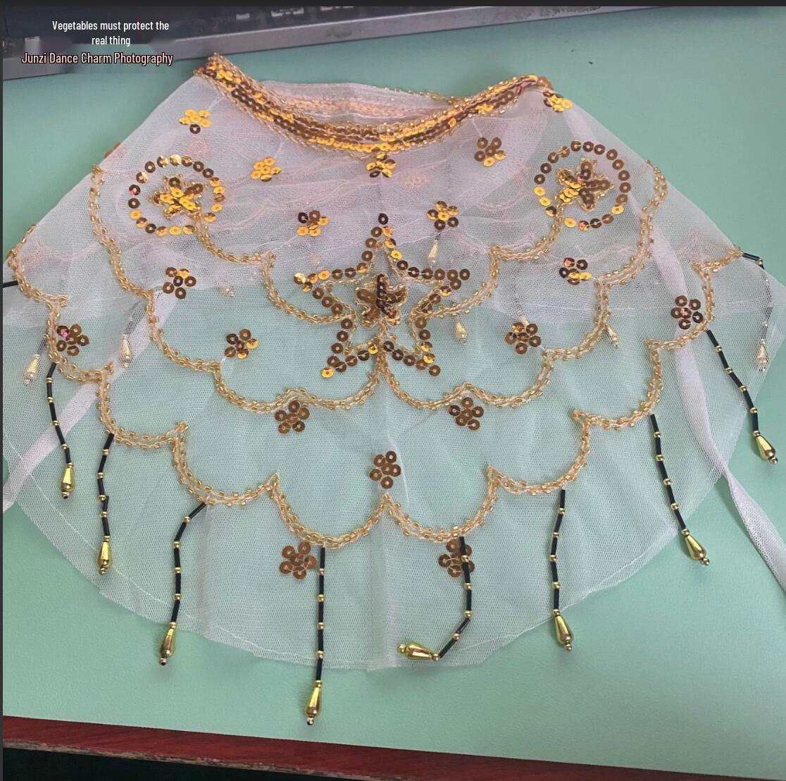 

Набор аксессуаров для танца живота: вуаль и шарф Цвет сливы One Size белый