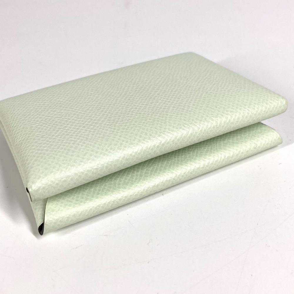 Hermes Bifold Slim Calvi Duo Card Case Coin Compartment  Wallet Coin Purse