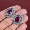 Faceted Kashmir Ruby Earring Vintage Gemstone Earrings Handmade Jewelry 925 Sterling Silver Earring Latest Design Earring Gifts For Friend
