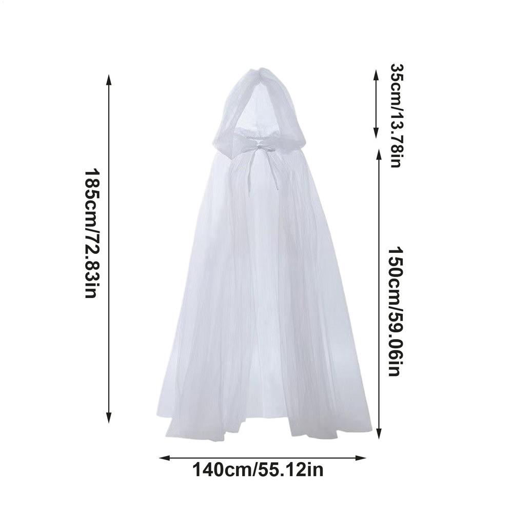 

Witch Cloak Long Gothic Sheer Cape Women s Costume Robes For Stage Performance Cosplay Goth Festival Bridal Autumn Renaissance білий