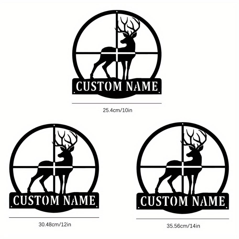 

Metal Deer Antler Wall Art Hunting Cabin Decor Rustic Nameplate Wildlife Theme Ornament Gift TYDZ002855-25.4cm