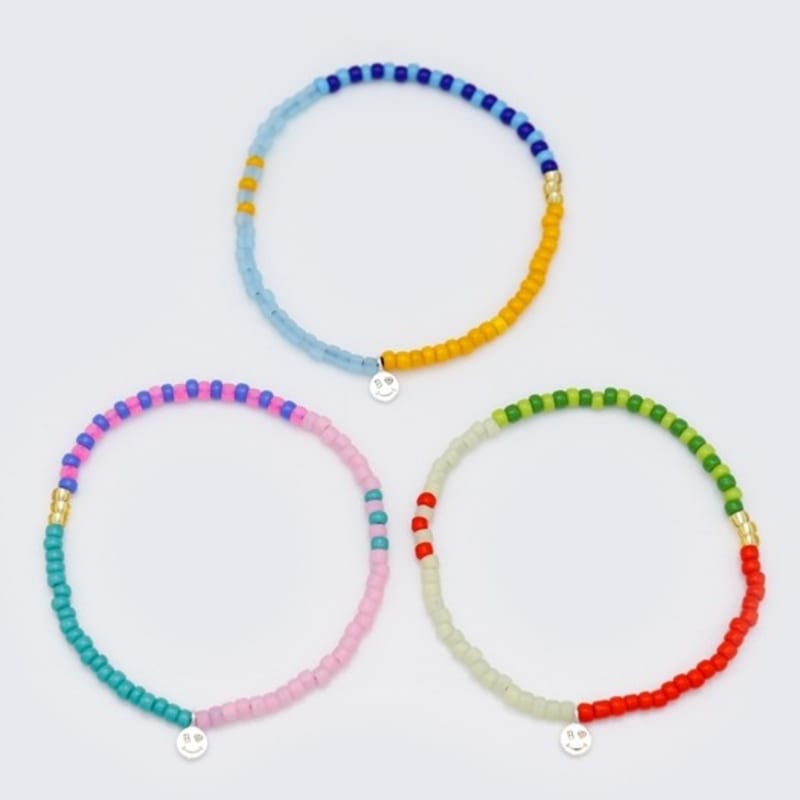 BONBEAU Color Beads Stripe Layered Bracelet