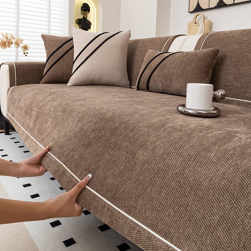 Chenille All-Season Luxury Sofa Cushion Cover - Non-Slip, Lightweight, High-End Design for Leather Sofas