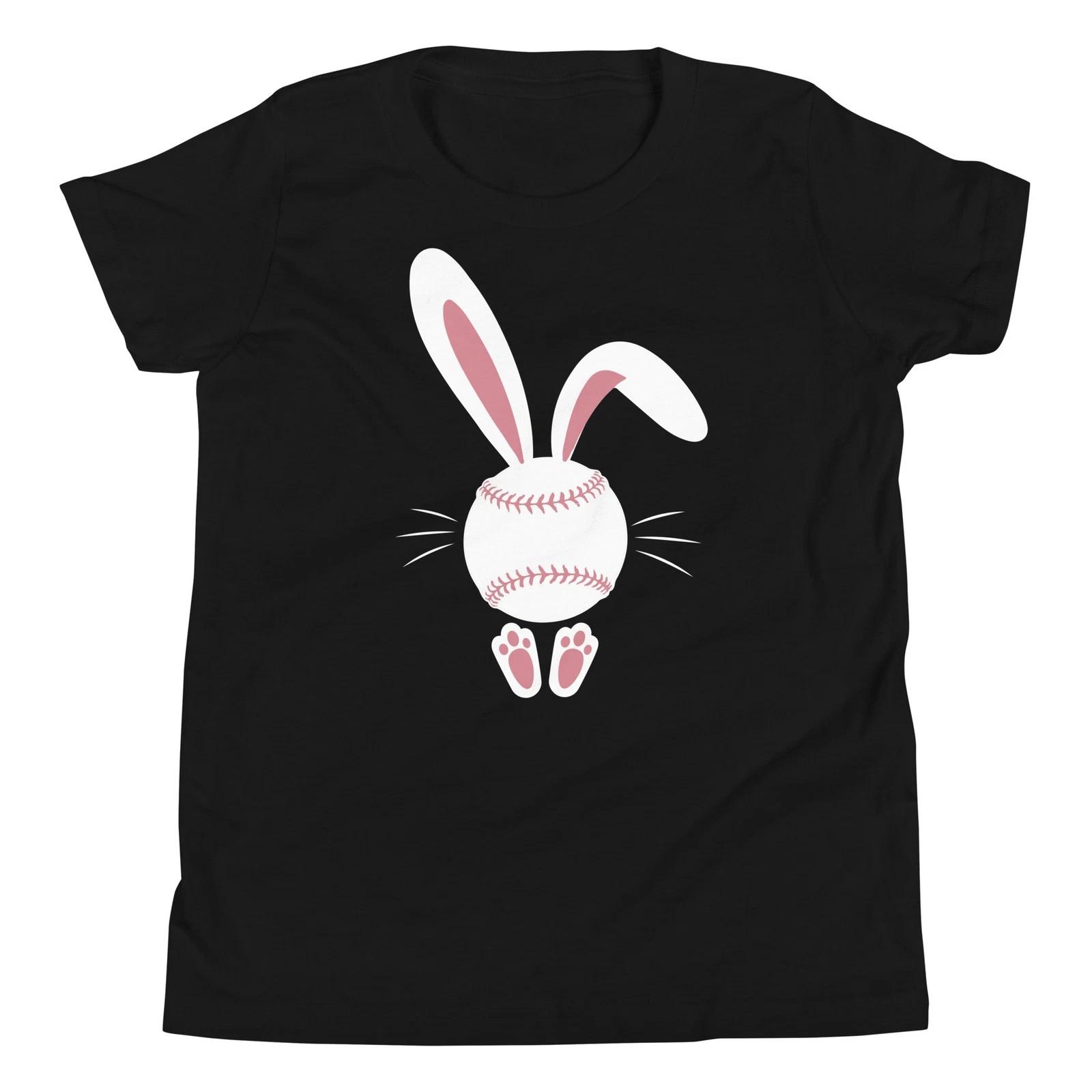 Baseball Lover Easter Bunny Ears Feet Kids Toddler Youth T-Shirt 100