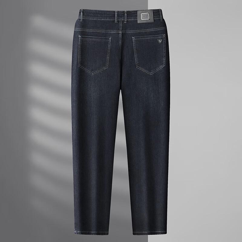 Dibinze Men's Plus Size Cotton Straight Leg Stretch Jeans