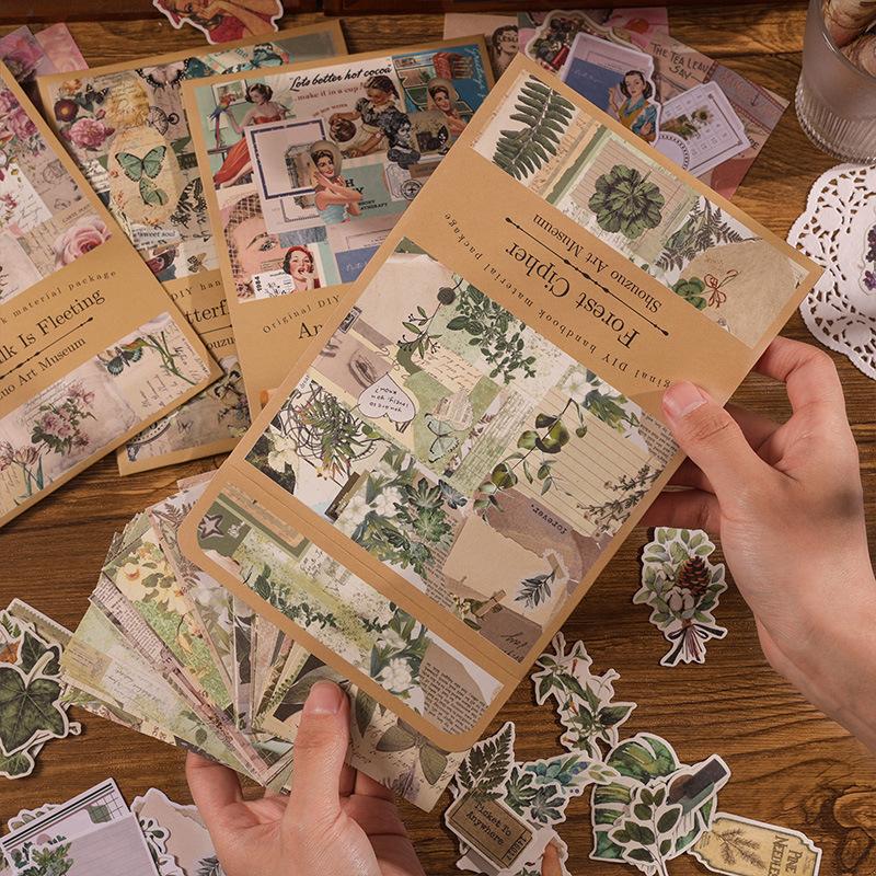 100 pcs/pack Vintage stickers Material paper Scrapbooking Creative DIY Diary album materials DIY Junk Journal Supplies